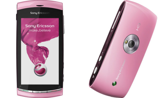 pink sony ericsson phone