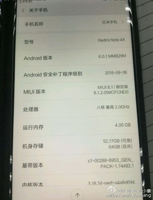 xiaomi redmi note 4x ram 4 64